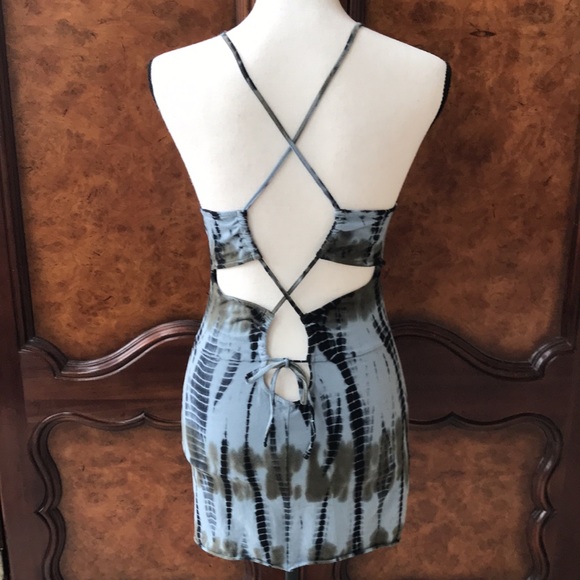 Ecote Tie Dye Bodycon Dress with Lace Up Back - Picture 2 of 11